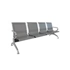 Kit 4 Cadeiras Para Escritório Longarina 4 Lugares Aço Inox D