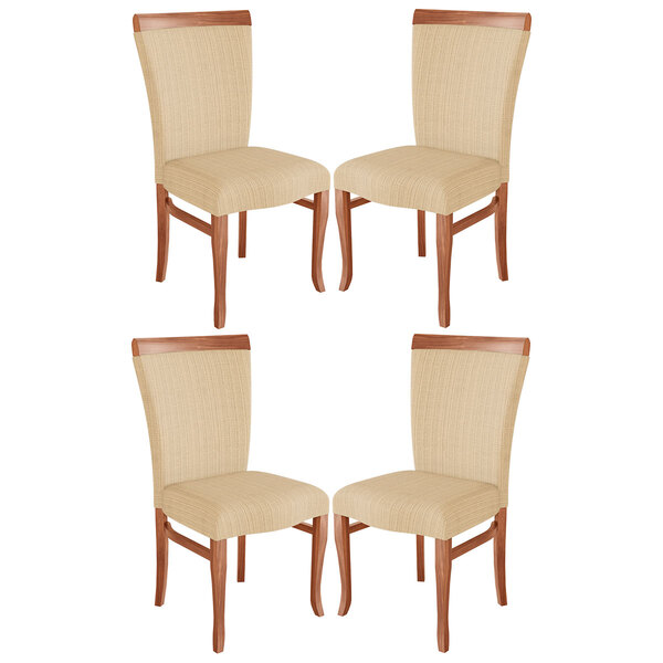 Kit 4 Cadeiras Para Mesa De Jantar Estofada Roma 48 X 102 Cm
