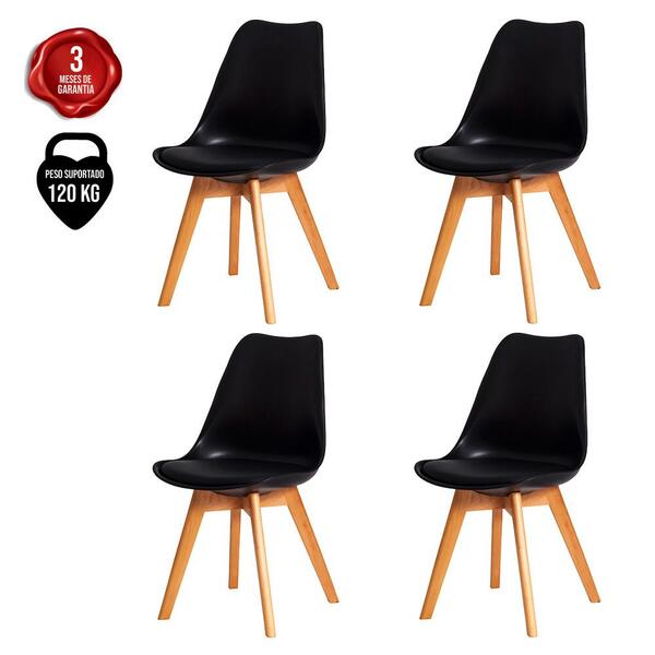 Kit 4 Cadeiras Para Mesa De Jantar Sala Cozinha Escrivaninha