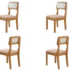Kit 4 Cadeiras Para Sala De Jantar Ágata Castanho Cinamomo/be