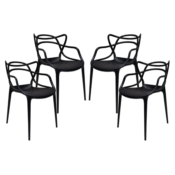 Kit 4 Cadeiras Para Sala De Jantar Allegra Pretas