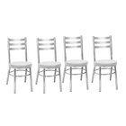 Kit 4 Cadeiras Para Sala De Jantar Cc80 Debrum Cromado/branco