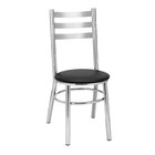 Kit 4 Cadeiras Para Sala De Jantar Cc81 Cromado/preto