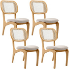 Kit 4 Cadeiras Para Sala De Jantar Cozinha Estofada E Tela Ma