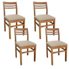 Kit 4 Cadeiras Para Sala De Jantar Em Madeira Maciça Diamante
