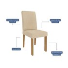 Kit 4 Cadeiras Para Sala De Jantar Estofadas Maia Nature/geng