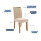 Kit 4 Cadeiras Para Sala De Jantar Estofadas Tais Cinamomo/nu