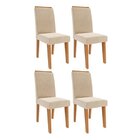 Kit 4 Cadeiras Para Sala De Jantar Estofadas Tais Cinamomo/nu
