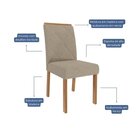 Kit 4 Cadeiras Para Sala De Jantar Estofadas fernanda Bege