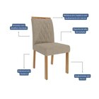 Kit 4 Cadeiras Para Sala De Jantar Estofadas juliana Bege