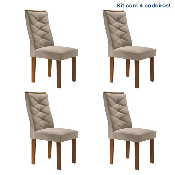 Kit 4 Cadeiras Para Sala De Jantar Germany Espresso Móveis Ch