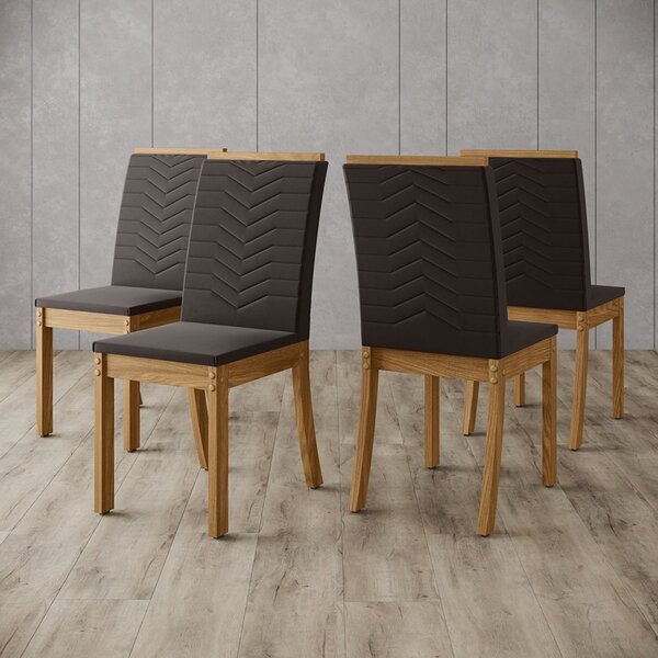 Kit 4 Cadeiras Para Sala De Jantar Isa Nature/marrom