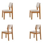 Kit 4 Cadeiras Para Sala De Jantar Jade Castanho /creme/off W
