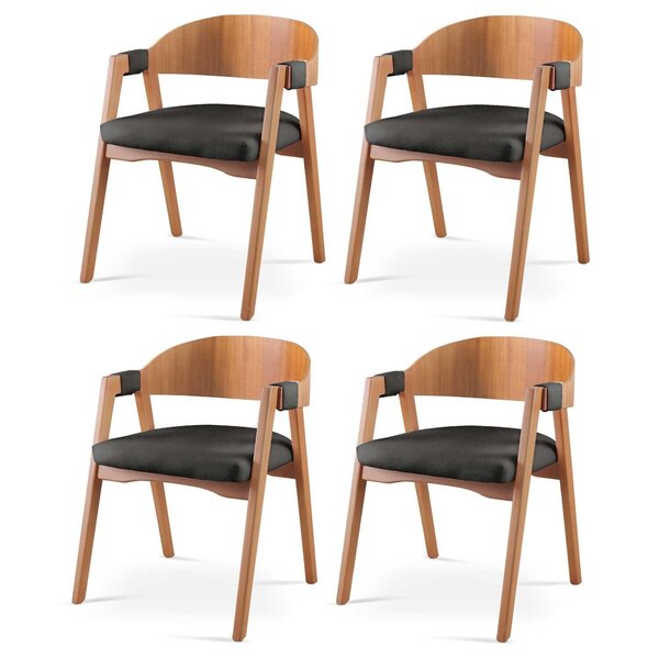 Kit 4 Cadeiras Para Sala De Jantar Luna Preto