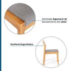 Kit 4 Cadeiras Para Sala De Jantar Madeira Maciça Less Cinza/