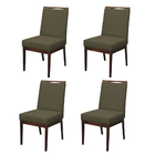 Kit 4 Cadeiras Para Sala De Jantar Madeira Maciça Linho Carol