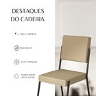 Kit 4 Cadeiras Para Sala De Jantar Napoli Creme / Preto Fosco