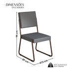 Kit 4 Cadeiras Para Sala De Jantar Napoli Grafite / Marrom