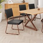 Kit 4 Cadeiras Para Sala De Jantar Napoli Preto Liso / Marrom