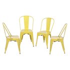 Kit 4 Cadeiras Para Sala De Jantar Retrô Amarelo
