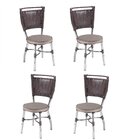 Kit 4 Cadeiras Para Sala De Jantar Top Novabras Cromado/tabac