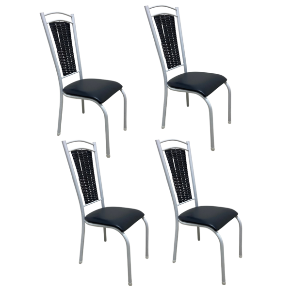 Kit 4 Cadeiras Paris Cozinha Aço Tubolar Confortável Jantar P