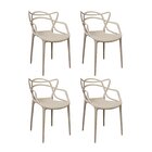 Kit 4 Cadeiras Polipropileno Alegra Espresso Móveis Fendi