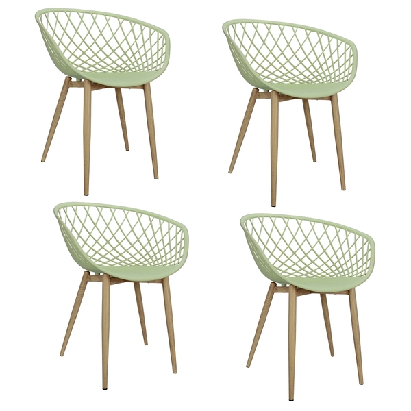 Kit 4 Cadeiras Poltrona Clarice Sidera Nest Web C/ Apoio De B