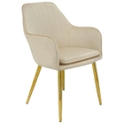 Kit 4 Cadeiras Poltrona Lines Base Dourada Recepção Sala Deco