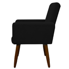 Kit 4 Cadeiras Poltronas Decorativa Nina Suede Herrero Preto