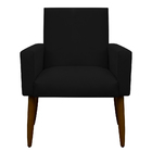 Kit 4 Cadeiras Poltronas Decorativa Nina Suede Herrero Preto