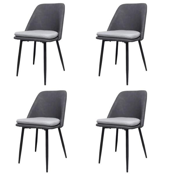 Kit 4 Cadeiras Quebec Barbara Fratini Revestido Em Poliuretan