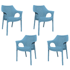 Kit 4 Cadeiras Relic Azul Índigo
