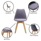 Kit 4 Cadeiras Saarinen Wood Com Estofamento Várias Cores - C