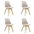 Kit 4 Cadeiras Saarinen Wood Com Estofamento Várias Cores - N