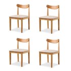 Kit 4 Cadeiras Sala De Jantar Aurora Bege/nature