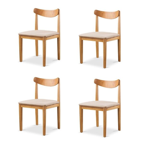 Kit 4 Cadeiras Sala De Jantar Aurora Bege/nature