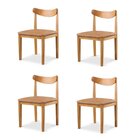 Kit 4 Cadeiras Sala De Jantar Aurora Caramelo/nature