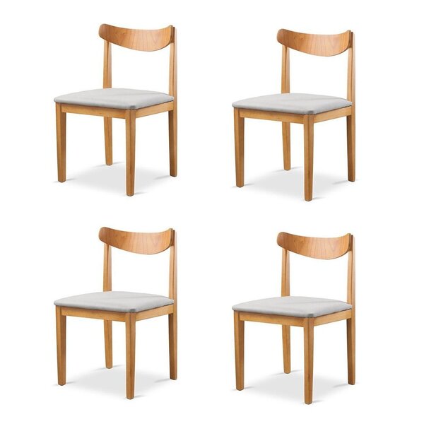 Kit 4 Cadeiras Sala De Jantar Aurora Cinza/nature