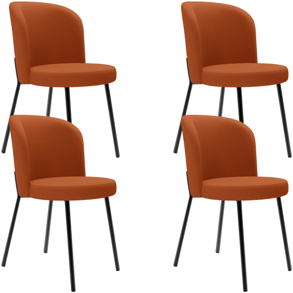 Kit 4 Cadeiras Sala De Jantar Estofada Gavi L02 Tecido Terrac