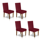 Kit 4 Cadeiras Sala De Jantar Estofadas Sophia Veludo Marsala