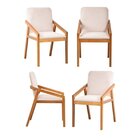 Kit 4 Cadeiras Sala De Jantar Pequi Com Braço Cabecasa Madeir