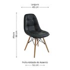 Kit 4 Cadeiras Sem Braços Eames Botone Preto