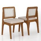 Kit 4 Cadeiras Sextavada Maine Freijó/bouclé Off White - Móve