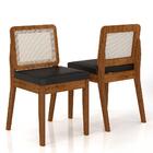 Kit 4 Cadeiras Sextavada Sydney Freijó/corino Preto - Móveis