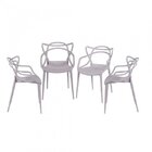 Kit 4 Cadeiras Solna Allegra  Cinza