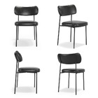 Kit 4 Cadeiras Stela Fixacourino Preto Sala De Jantar - Valli