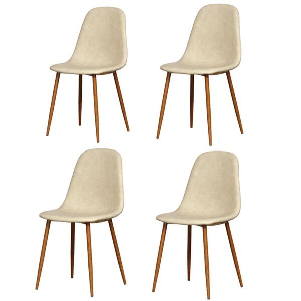 Kit 4 Cadeiras Tânia Rivatti Em Poliuretano (pu) Nude Base No