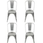 Kit 4 Cadeiras Titan Em Aço Com Pintura Epóxi Prata