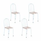 Kit 4 Cadeiras Tubular 89x37x42 Cm Ane B Botanic Bege / Branco